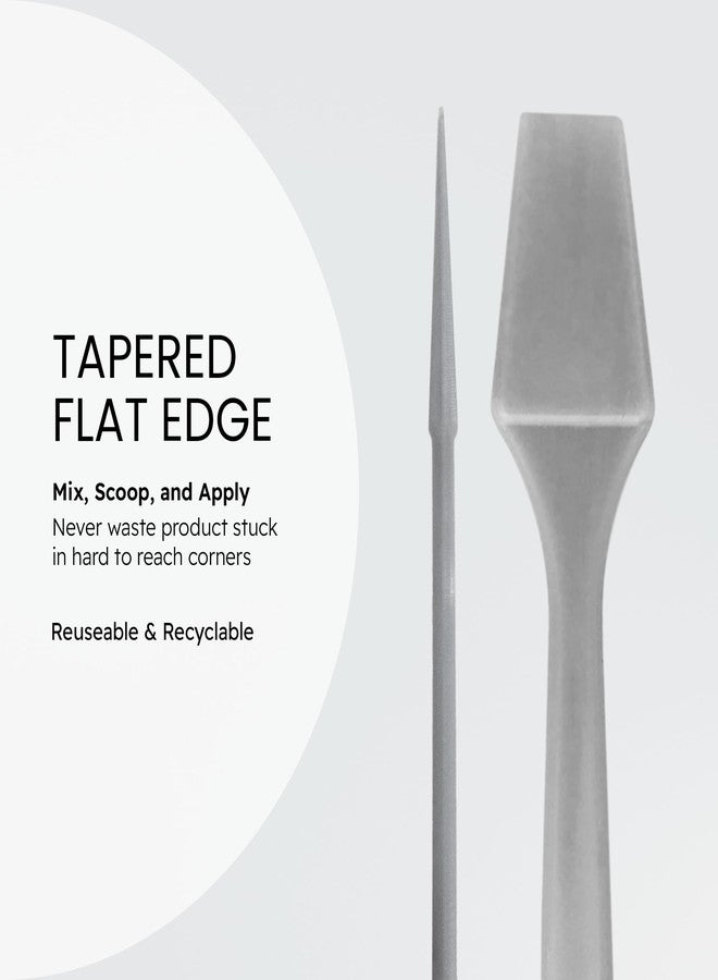 PANA 100pcs Brand Cosmetic Make Up Disposable Plastic 2.5" Spatulas Skin Care Facial Cream Mask Spatula (100 Pieces in a Container) (GRAY) - Image 3